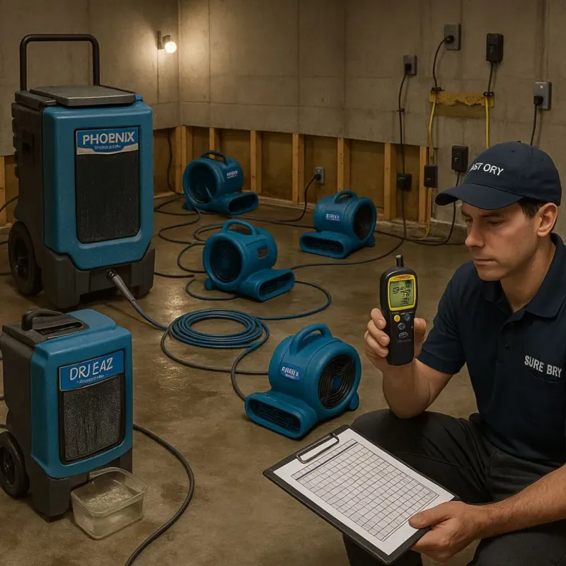 Structural Drying and Dehumidification process in Menard County, TX
